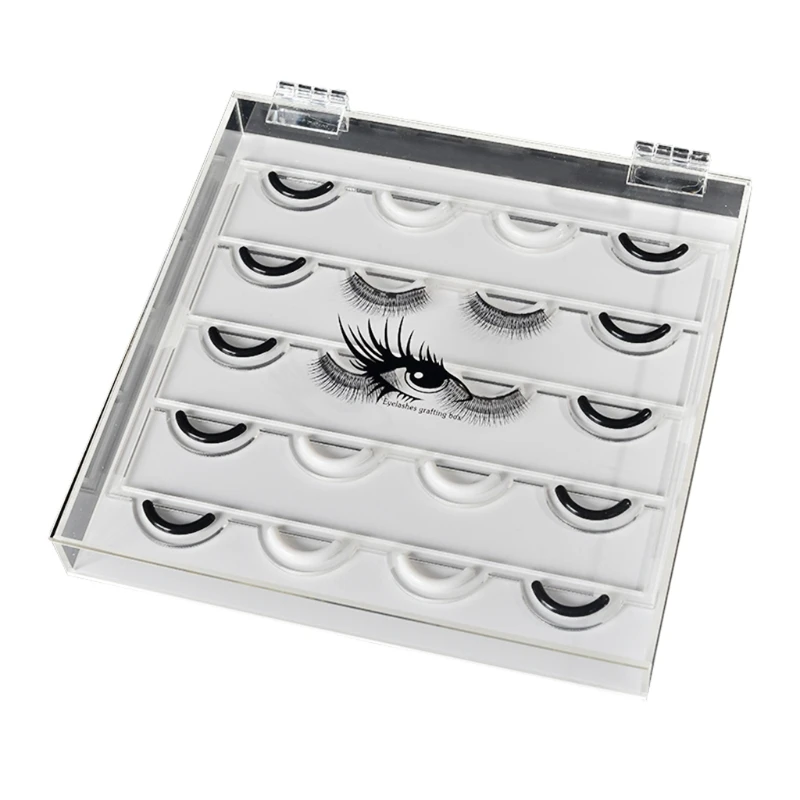 

X7JA Transparent Acrylic Eyelash Storage Box Makeup Display False Eyelashes Container
