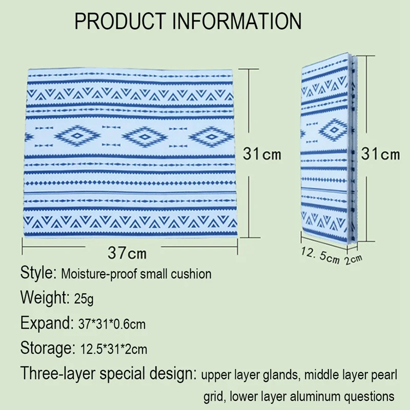 

Outdoor Folding Camping Mat Thickening Hiking Aluminum Film Moisture-proof Mat Waterproof Foldable Cushion Picnic Mat