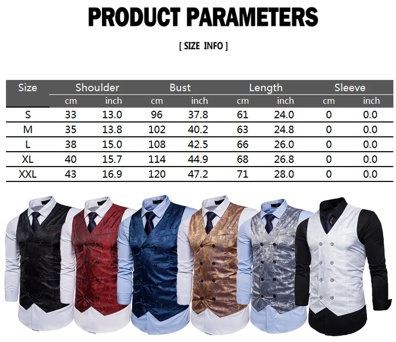

New Vintage Mens Suit Vest Formal Business Wedding Party Tuxedo Waistcoat Jacket Coat Top Plus Size