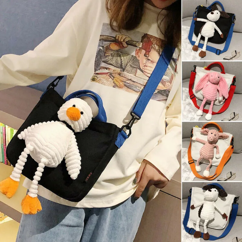 Милые плюшевые рюкзаки из альпаки для девочек радужные Мягкие сумки на плечо с