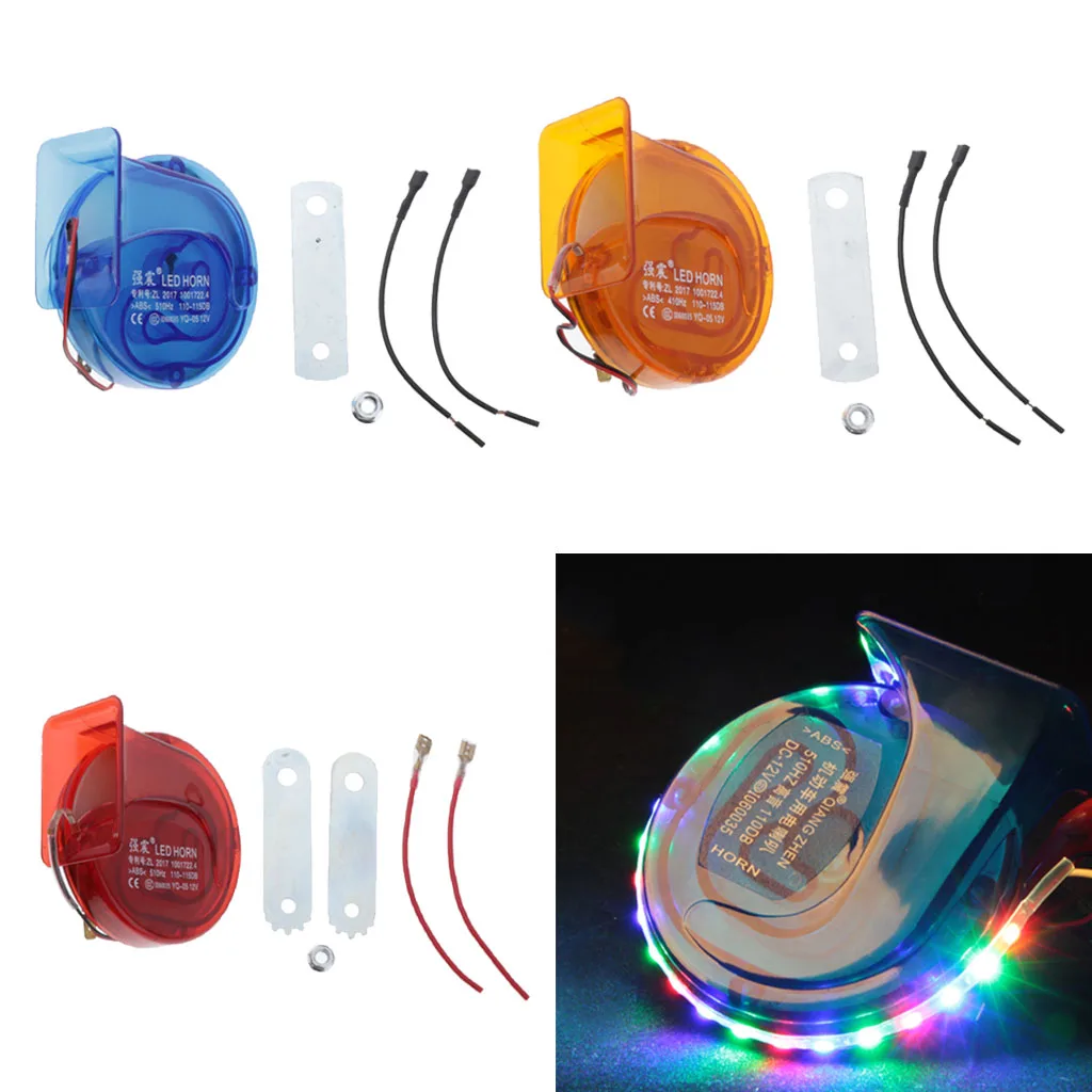 

115DB 12V Electric Snail Horn ABS For Car Motorcycle Accessories Blue