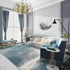 Скандинавские ковры для спальни, синие и серые чернила, абстрактные большие коврики, современные украшения для дома и гостиной, Нескользящие коврики