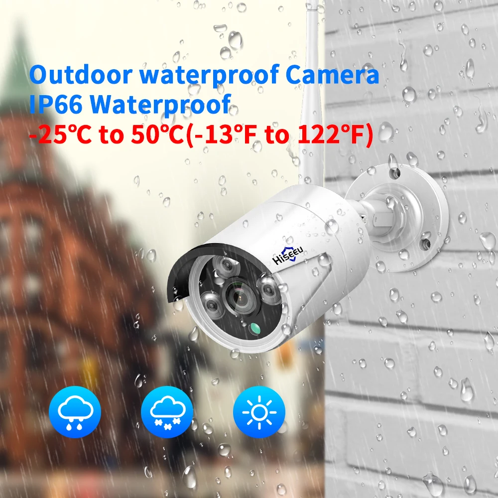 Беспроводная система видеонаблюдения Hiseeu 1080P H.265 + 8 каналов 2 м HD Wi Fi комплект