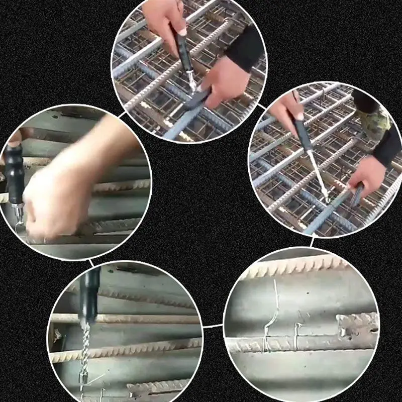 Wire Twisting Tool Automatic Wire-Tie Steel Connector Hook For Wires And Rebar Ties Metal Construction With Soft Grip Handle |