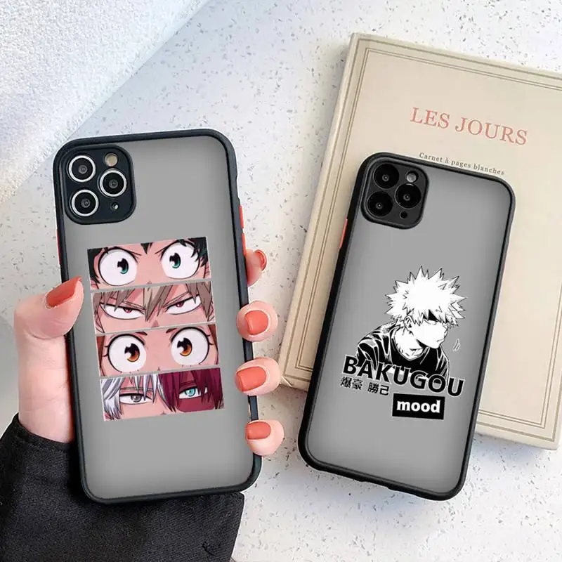 

My hero academia deku bakugou Boku Phone Case matte transparent For iphone 7 8 11 12 plus mini x xs xr pro max cover