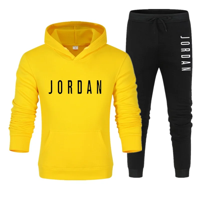 

High Quality Tracksuit Men Hooded Sweatshirt+Pants Pullover Sets Autumn and Winter Sportwear Casual Outwear Sports 2 Piece Suits