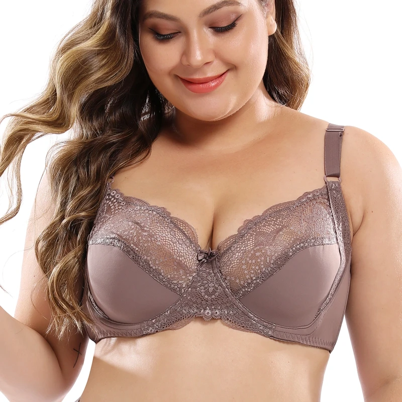 Beauwear, тонкие чашечки, бюстгальтеры для женщин, регулируемые лямки, бюстгальтер на косточках, сексуальное нижнее белье, кружевной бюстгальтер без косточек, белье высшего размера плюс 38C-48DD
