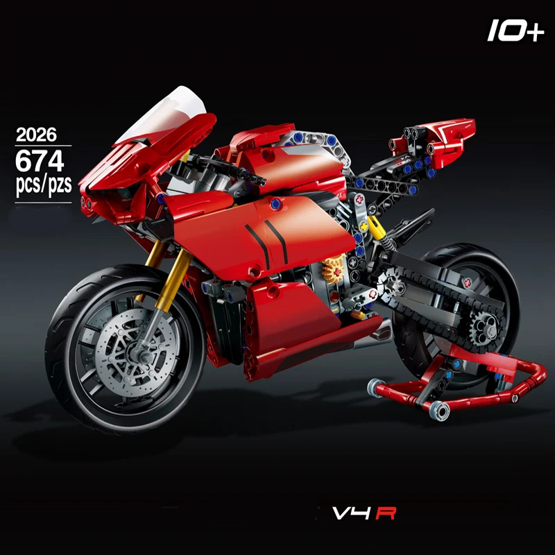 

New 10272 V4R motorcycle 42107 assembled building blocks toys for children