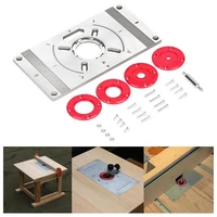 aluminium router table insert plate table for woodworking benches router plate wood tools milling trimming machine with rings