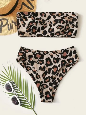 Костюм бикини Cikini-Sexy с леопардовым принтом для женщин, бюстгальтер пуш-ап, низкая талия, Сплит-пляж, бразильский, модный, новинка, 2020