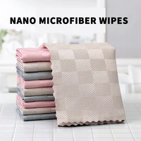 40cm new nano kitchen anti grease wiping rags efficient fish scale wipe cloth cleaning cloth home washing dish cleaning towel