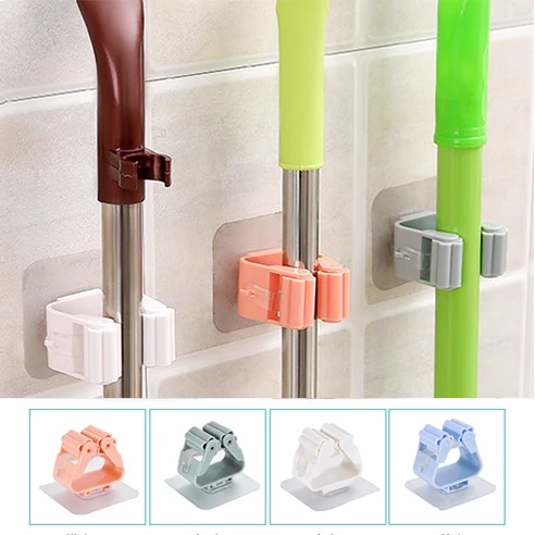 

1Pcs Non-Marking Mop Clip Free Perforation Hanging Broom Holder Can Bear 20 Kg Nail-free Wall Stickers Tear Off Without Traces