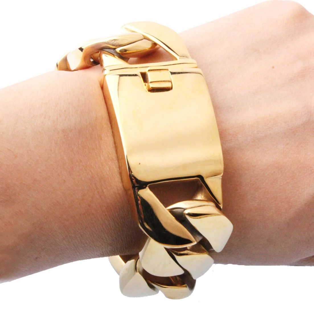 31 мм 316L нержавеющая сталь панцирного плетения кубинский Браслет Огромный