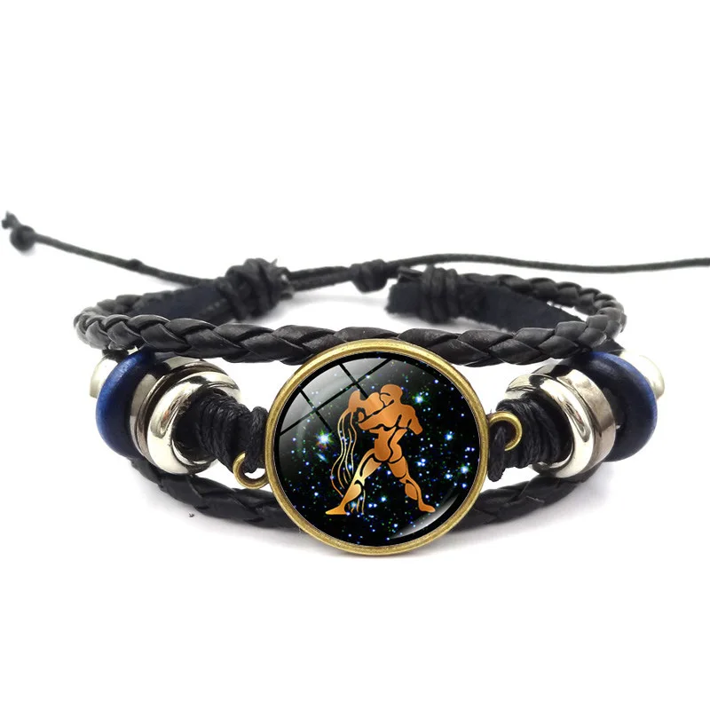 12 Constellation Bracelet Hand-woven Jewelry DIY Vintage Glass Gem Chain Fashion The Nightmare Before Christmas bracelet | Украшения и