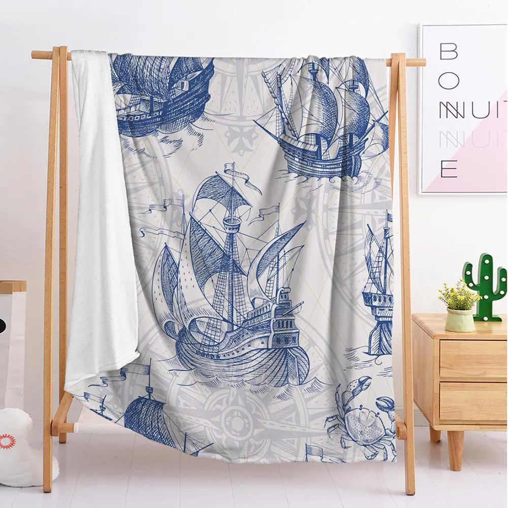 

new white sailboat export Custom blankets Large and small size throw blanket tapestry sleeping blanket soft flannel bedding