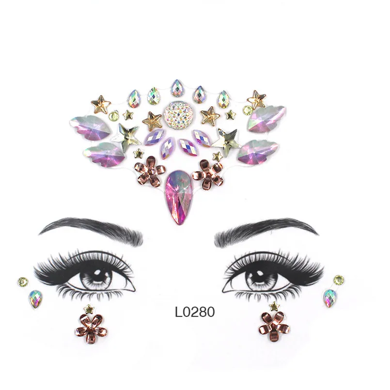 Акриловые наклейки для украшения цветные стразы наклейка лица s женщин бровей