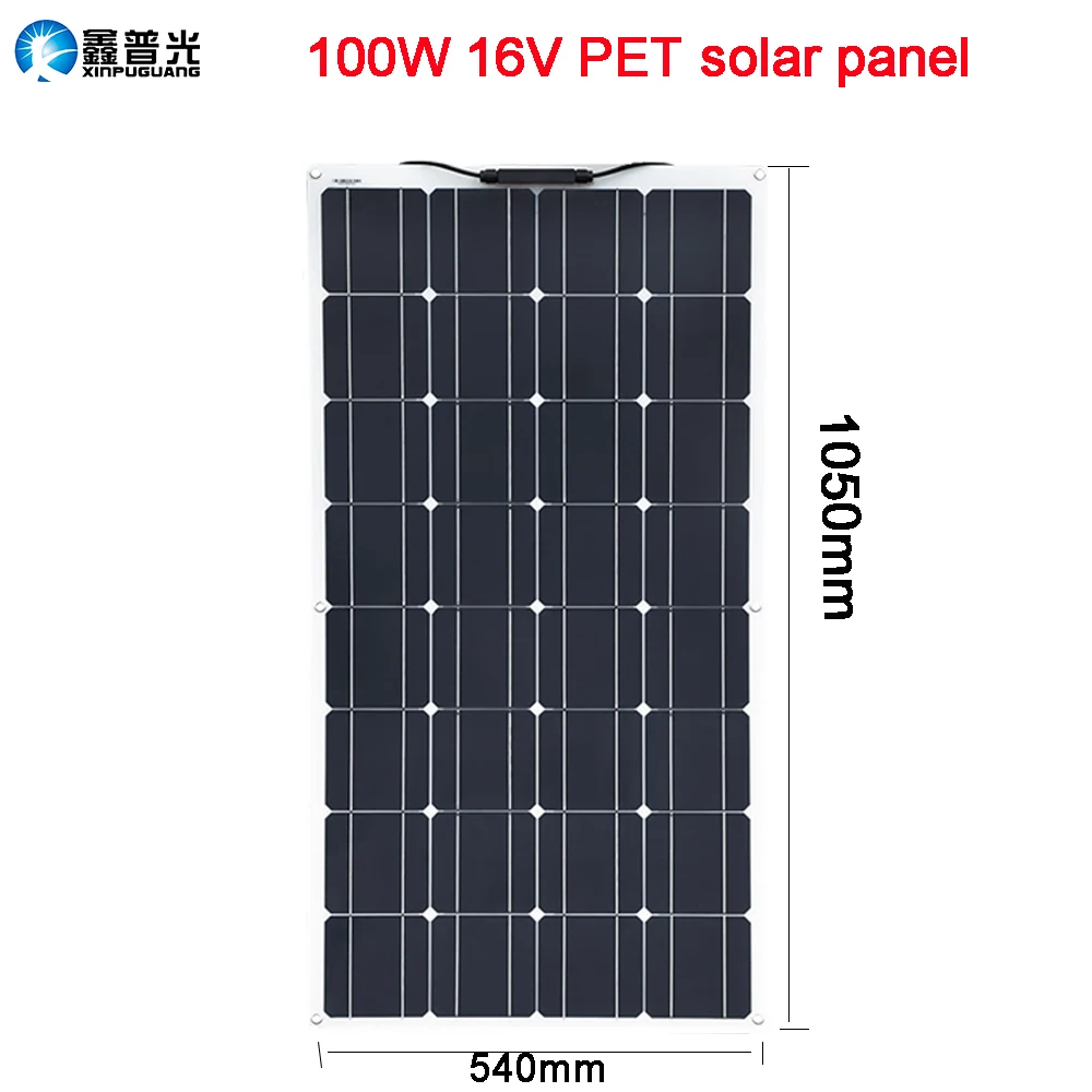 xinpuguang гибкий портативный портативный ETFE солнечная батарея панель 100w 12v комплект зарядного устройства для зарядки аккумулятора монокристаллический для 1000w System Boat Car Camping путешествия по Китаю