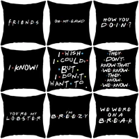 cushion cover funny quote decorative black pillow case polyester square throw pillows cases friends tv show home decor 4040cm