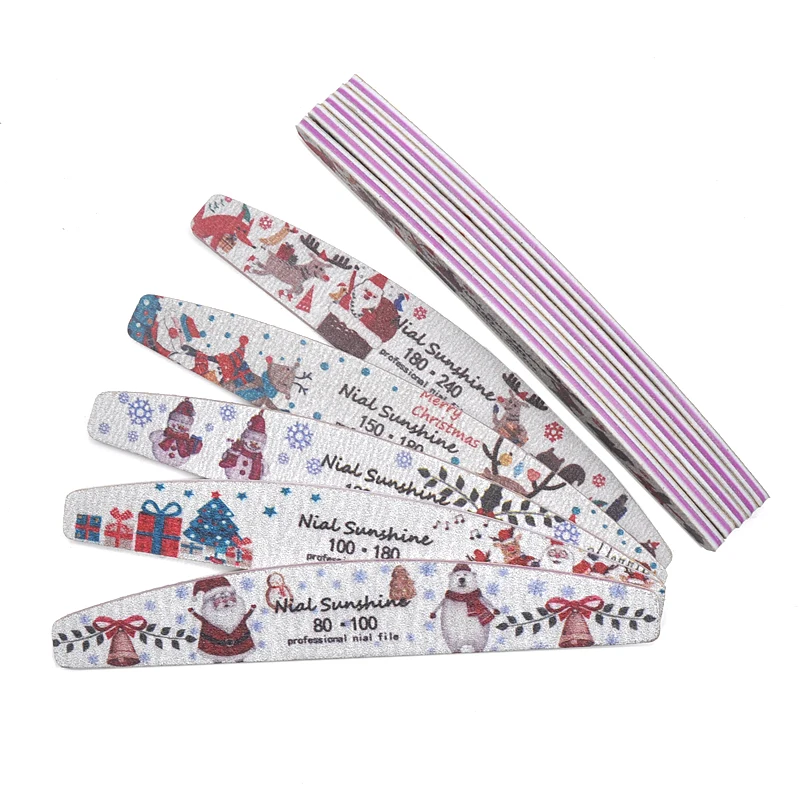 

Wholesale 1000PCS Christmas Professional Nail Files For Manicure Nails 80 100 120 150 180 240