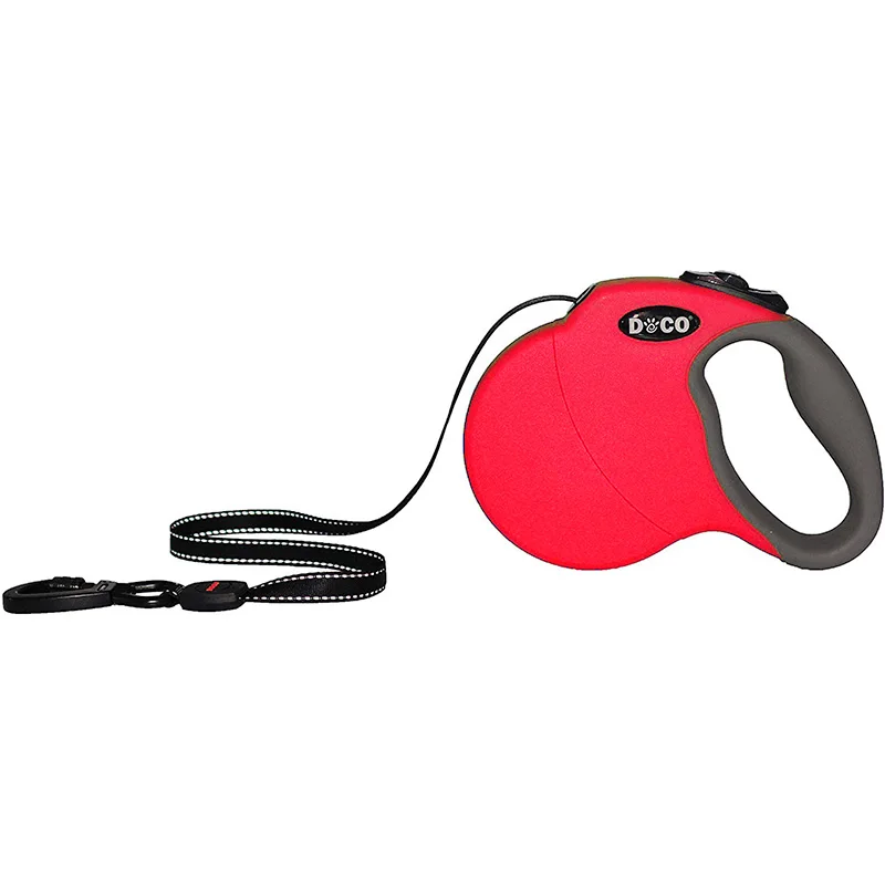 red dog leash MySudui, 4 м, 5 м, нейлоновый поводок для собак, выдвижной, автоматический, для бега, поводок для дрессировки собак, выдвижной поводок, большой, средний, регулируемый - Цвет: red dog leash
