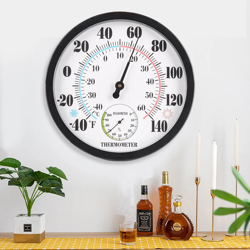 

25cm Round Weather Household Thermometer Wall-Mounted Weather Monitoring Hygrometer For Wall Decoration House Supply