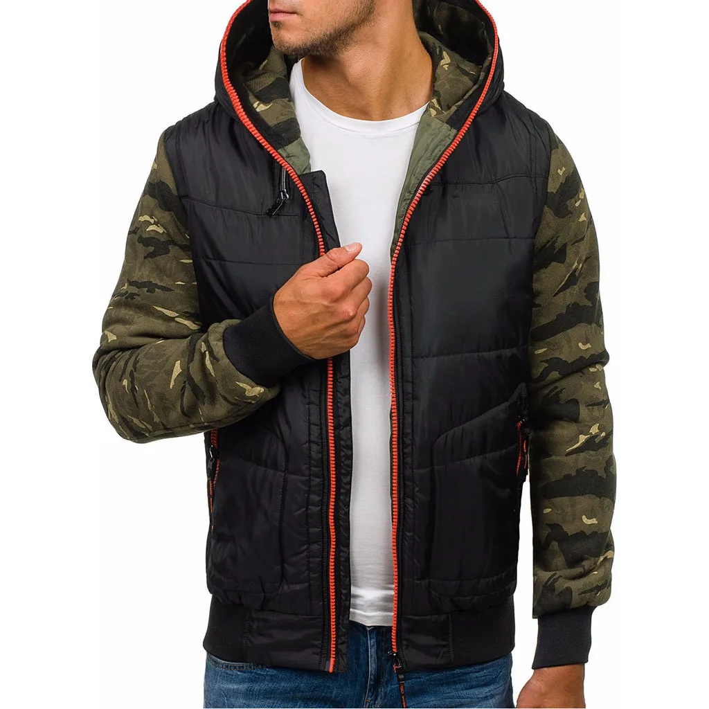 2019 Мужская куртка зимняя Осенняя теплая на молнии складываемый светильник