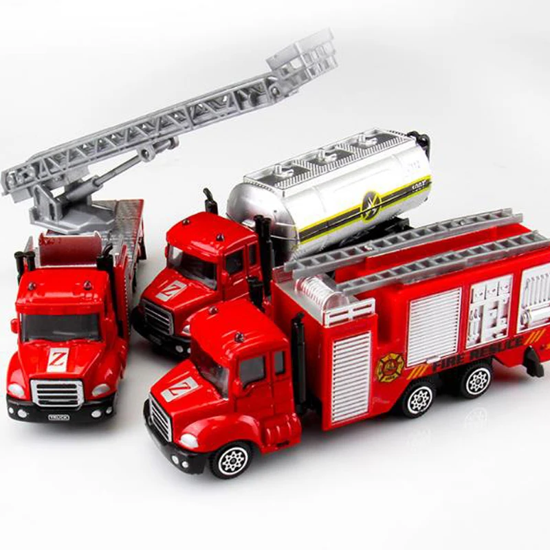 Пожарная машина из сплава 1:64 Инженерная Металлический Игрушечный Автомобиль