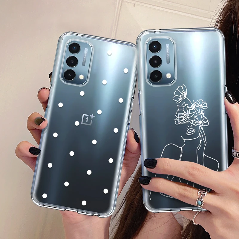 white pictorial clear phone case for oneplus 8 8t 9 9r 9rt 5g 7 6 6t pro cover for oneplus nord 2 n10 n100 nordce 5g n200 fundas free global shipping