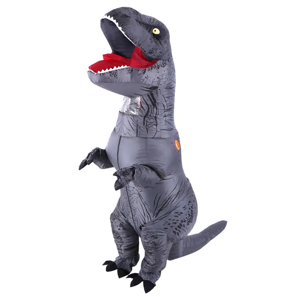 Надувной костюм зеленый динозавр костюмы T REX Blow Up нарядное платье талисман