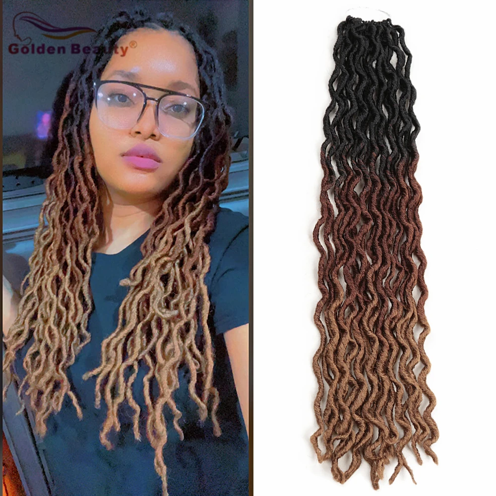 

Golden Beauty 24inch Long Synthetic Hair Wave Gypsy Locs Ombre Wavy Curly End Low Temperature Fiber For Black Women