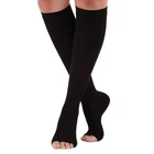Женские компрессионные чулки, носки для верховой езды, эластичные носки до колена с открытым носком, подходят для компрессионных чулок от варикозного расширения вен
