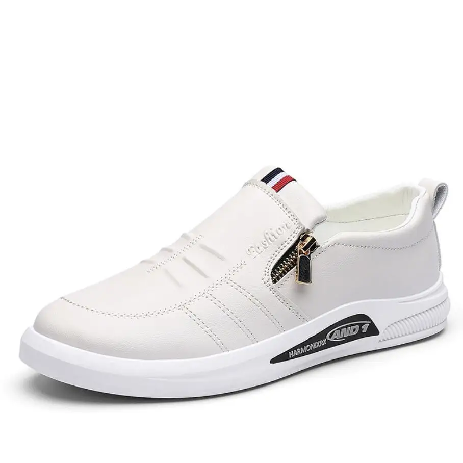 Туфли мужские кожаные деловые Мокасины дышащие сандалии без застежки