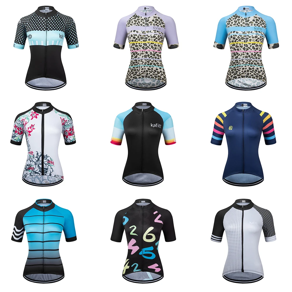Kafitt Professional Short Sleeve Cycling Jersey Bike Clothing Top De Ciclismo Feminino Quick-Drying Uniform Breathable Summer