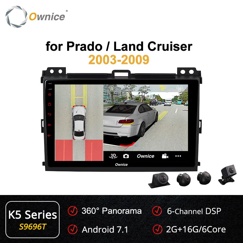 S9696 K5 Ownice Восьмиядерный Android 9 4G LTE 360 Panorama DSP SPDIF автомобильный DVD gps Navi k3 k5 k6 для Prado 2004 2005-2009 Land Cruiser 2003 - Цвет: S9696 K5