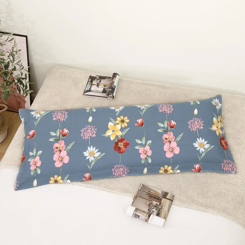 

Bedding Double Long Pillowcase, Floral Print Long Pillow Case 45x120cm, 45x150cm, 45x180cm XF883-23