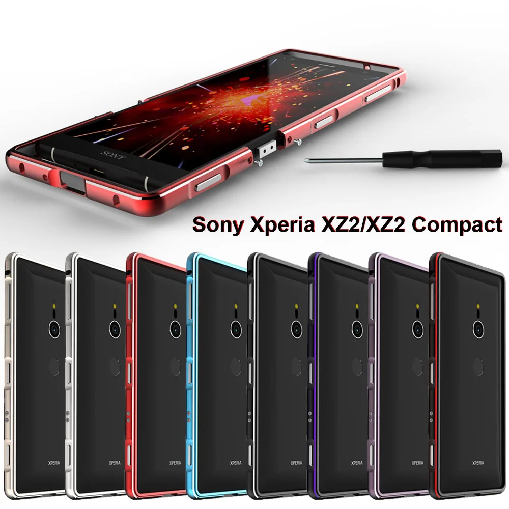 Компактный чехол для Sony Xperia XZ2 роскошный защитный бампер из алюминиевого сплава с