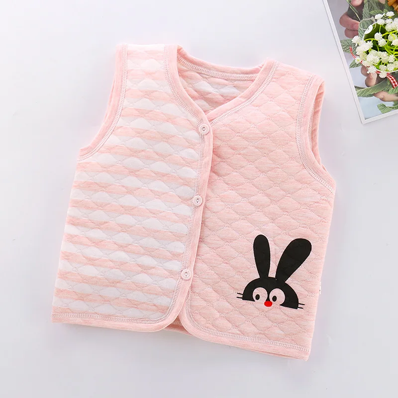 

2021 winter new children's cotton vest baby padded vest cardigan baby warm vest