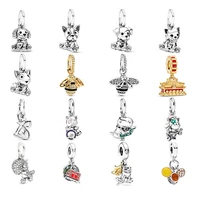 lr 925 silver charms pendant puppy labrador bee pan singapore cartoon dog toad bangles bracelet beads for jewelry making 2022