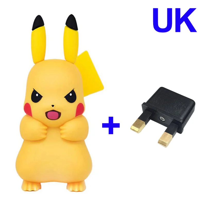 Мультяшное аниме смешное зарядное устройство пикачуэ Европейская USB Зарядка адаптер для iPhone samsung смартфон для LG G6 G5 G4 G3 K10 K8 V10 V20 - Тип штекера: UK Plug