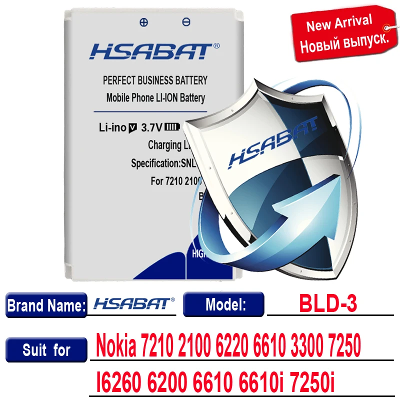 Аккумулятор HSABAT 1850 мАч аккумулятор BLD 3 для Nokia 7210 2100 6220 6610 3300 7250 I6260 6200 6610i 7250i|battery
