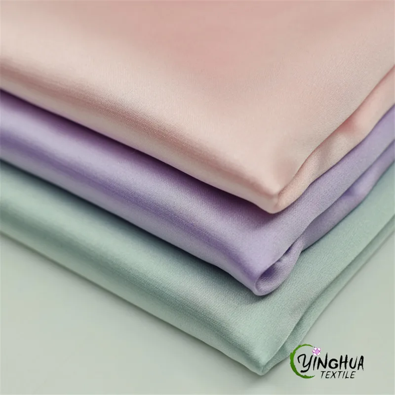 

1 Yard High Quality Imitation Silk Stretch Satin Fabric Polyester Soft Fabric For Dress Cloth 125cm Width