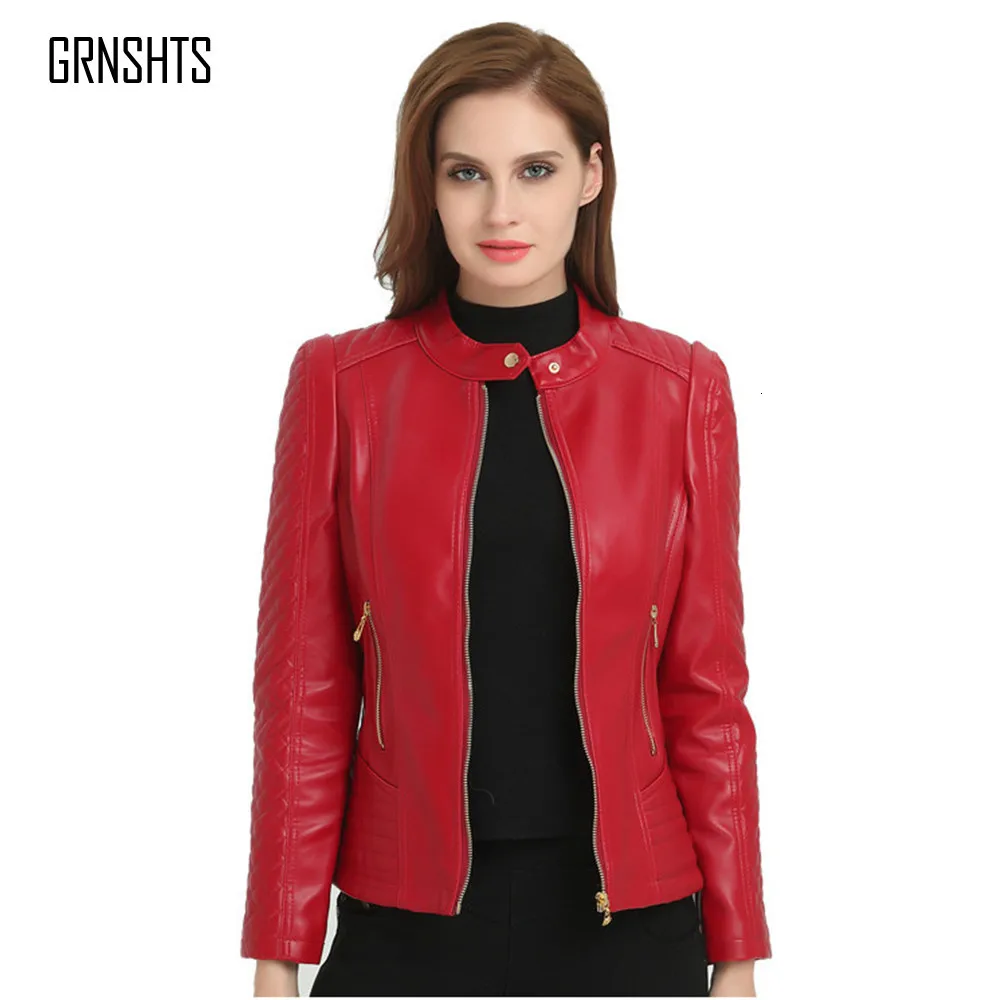 Осень зима 2019 Короткие Стиль имитирующим кожу куртка для тонкий локомотив