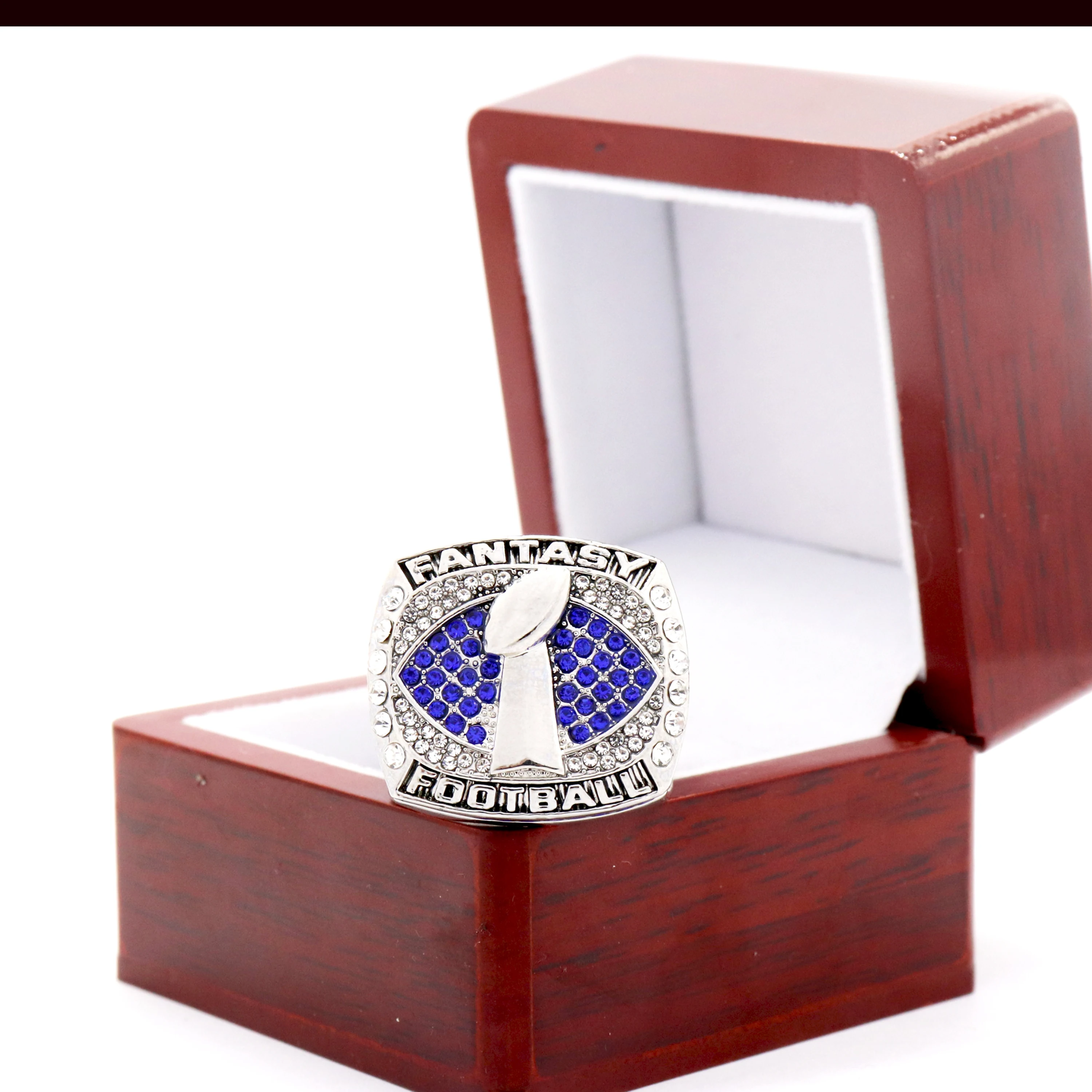 

Dropshiping 2021 Fantasy Football Championship Rings With Blues Stones Size 8-14