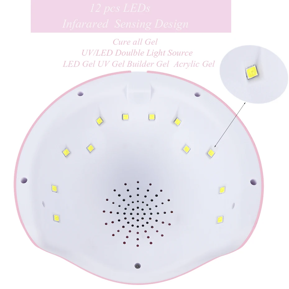 24 Вт/9 Вт Сушилка для ногтей Светодиодная УФ лампа отверждения гель лака быстрая