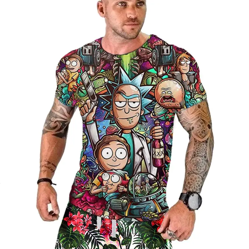 Высокое качество, футболка с Мужская 3D футболка Rick and marty By Jm2, летняя футболка с аниме, футболки с короткими рукавами, топы с круглым вырезом, Прямая поставка