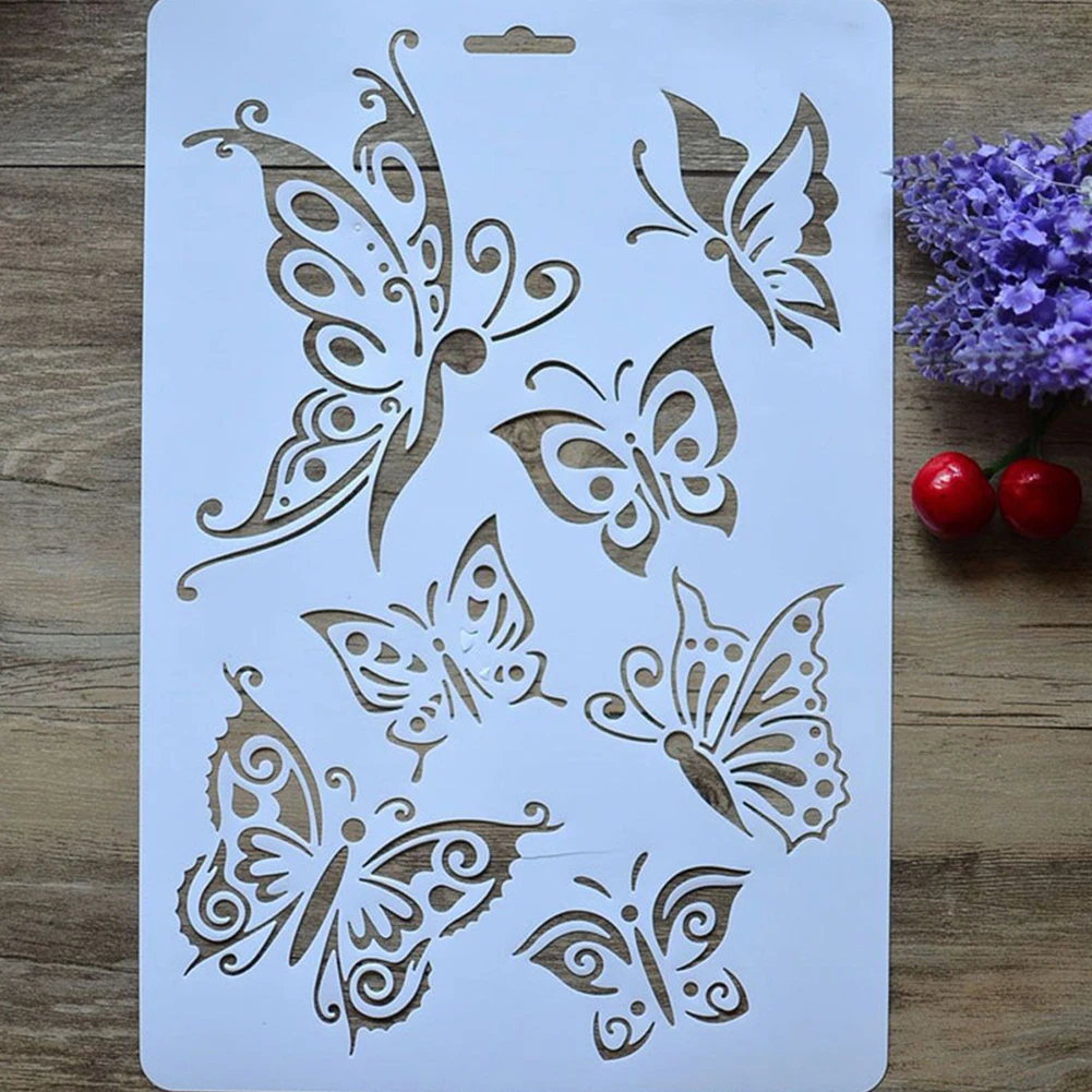 

DIY Craft Fairy Art PVC Decorative Tool Gift Educational Toy Kids Butterfly Painting Stencil