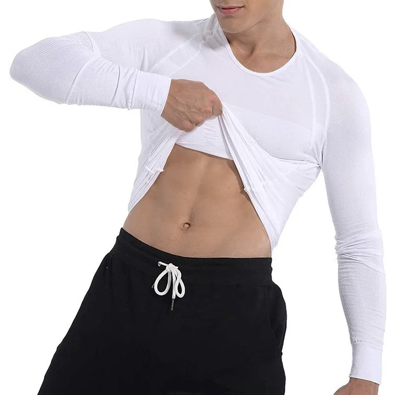 

HEFLASHOR Mens Body Shaper Compression Shirts Abdomen Shapewear Tummy Slimming Sheath Gynecomastia Shapers Corset Waist Trainer