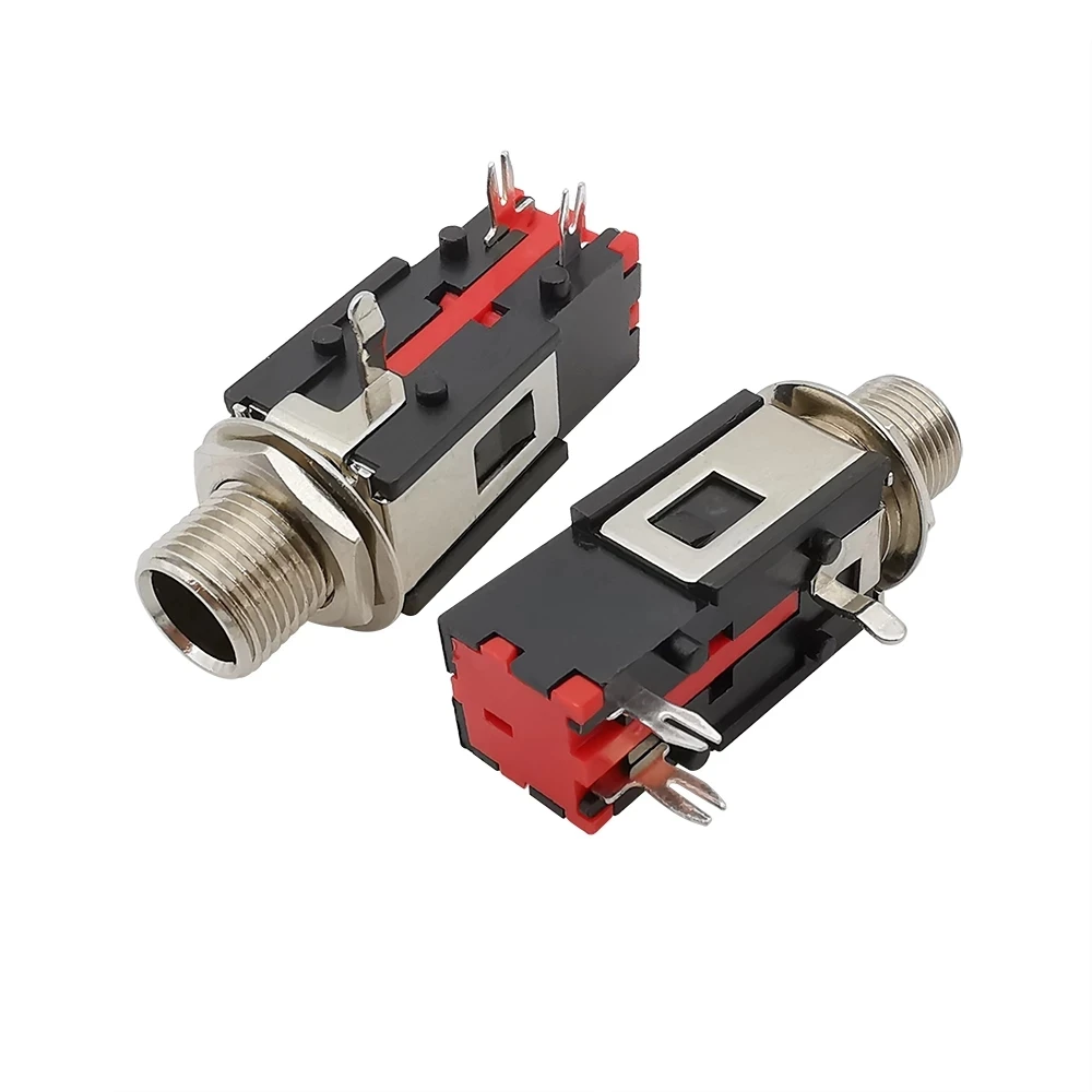 

PJ-602B 6,35 1/4-дюймовый 3-контактный разъем для наушников 6,35 мм Женский аудио стерео телефонный разъем для наушников Разъем для монтажа на панели с гайкой