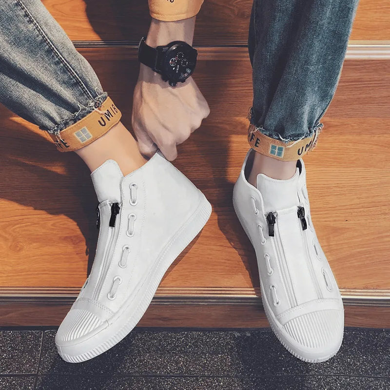 

2020 New spring net red canvas high-top men's shoes Korean version of the trend of casual wild personality tide men's shoes
