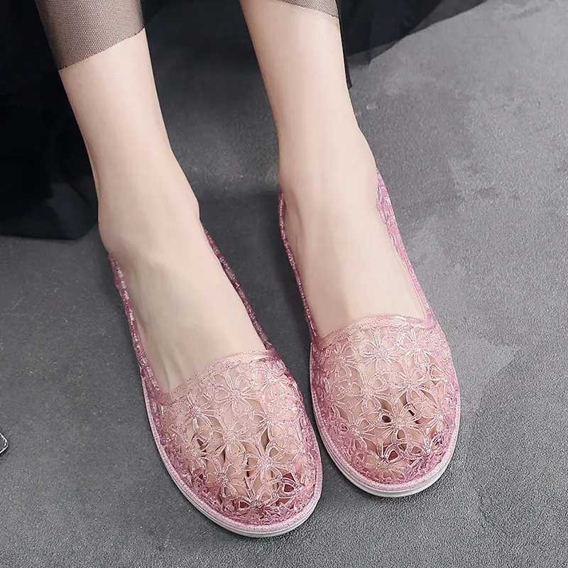 Женские клоги Прозрачные сандалии на нескользящей подошве 2021 женские с плоской